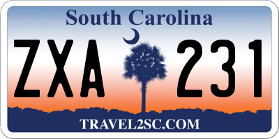SC license plate ZXA231