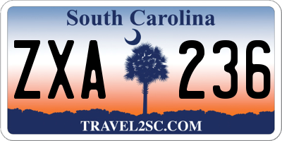 SC license plate ZXA236