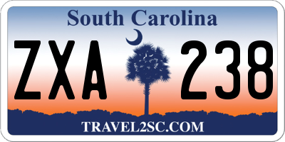 SC license plate ZXA238
