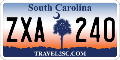 SC license plate ZXA240