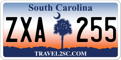 SC license plate ZXA255