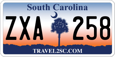 SC license plate ZXA258