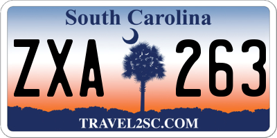 SC license plate ZXA263
