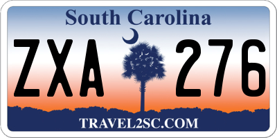 SC license plate ZXA276
