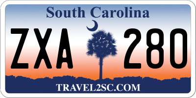 SC license plate ZXA280