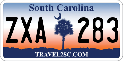 SC license plate ZXA283