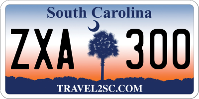 SC license plate ZXA300