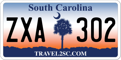 SC license plate ZXA302