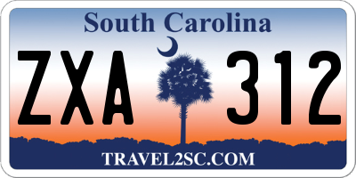 SC license plate ZXA312