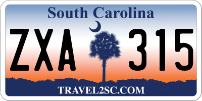 SC license plate ZXA315