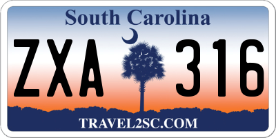 SC license plate ZXA316