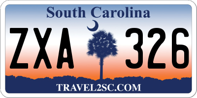 SC license plate ZXA326