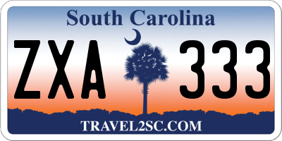 SC license plate ZXA333