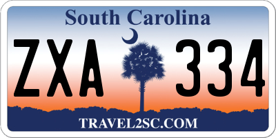 SC license plate ZXA334