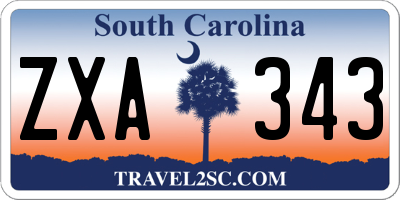 SC license plate ZXA343