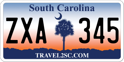 SC license plate ZXA345