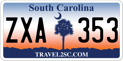 SC license plate ZXA353