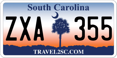 SC license plate ZXA355