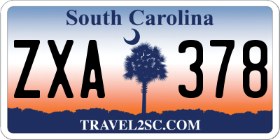 SC license plate ZXA378