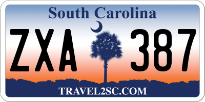 SC license plate ZXA387