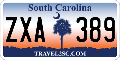 SC license plate ZXA389