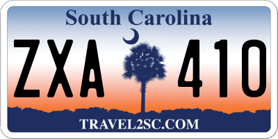 SC license plate ZXA410