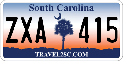 SC license plate ZXA415