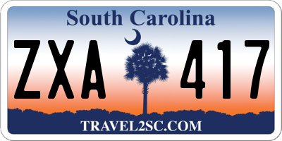 SC license plate ZXA417