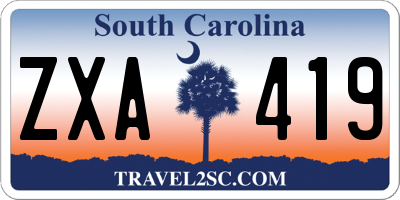 SC license plate ZXA419