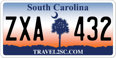 SC license plate ZXA432