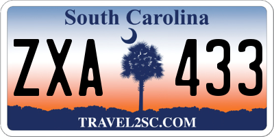 SC license plate ZXA433