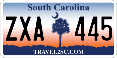 SC license plate ZXA445