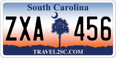 SC license plate ZXA456