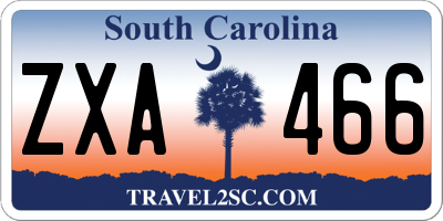 SC license plate ZXA466