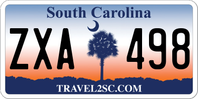 SC license plate ZXA498