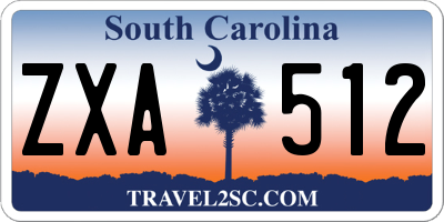 SC license plate ZXA512