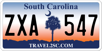 SC license plate ZXA547