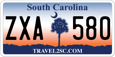SC license plate ZXA580