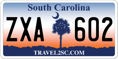 SC license plate ZXA602