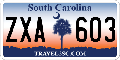 SC license plate ZXA603