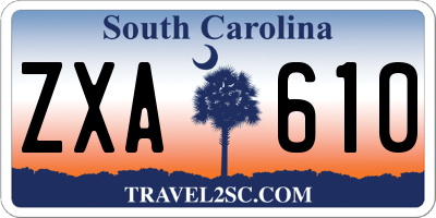 SC license plate ZXA610