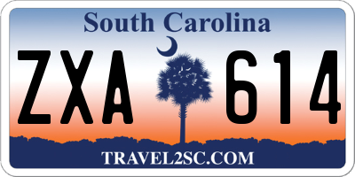 SC license plate ZXA614