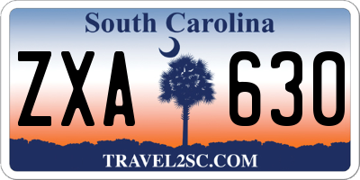 SC license plate ZXA630