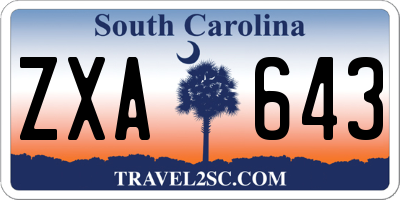 SC license plate ZXA643