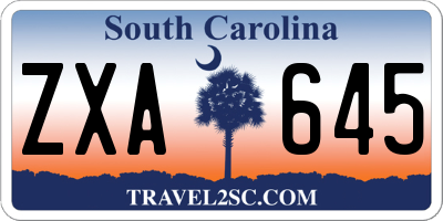 SC license plate ZXA645