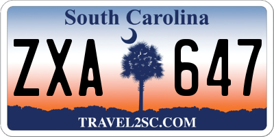 SC license plate ZXA647