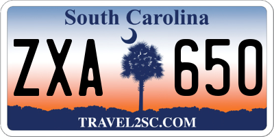 SC license plate ZXA650