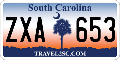 SC license plate ZXA653