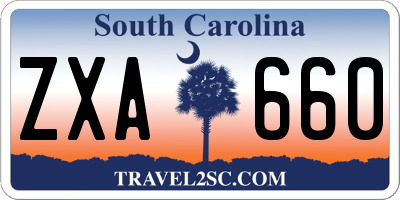 SC license plate ZXA660