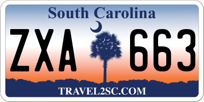 SC license plate ZXA663